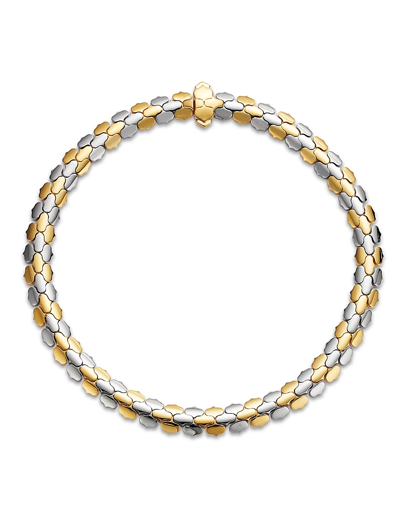 Roberto Coin 18K White & Yellow Gold Men's Cobra Link Chain Bracelet