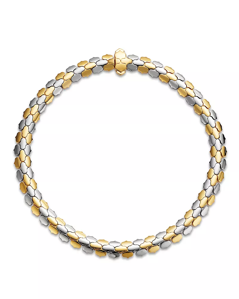 Roberto Coin 18K White & Yellow Gold Men's Cobra Link Chain Bracelet