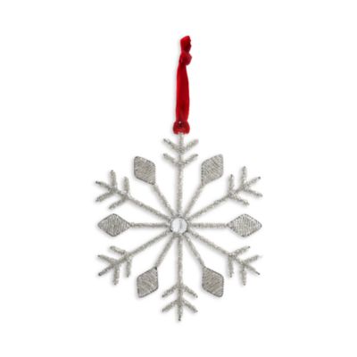 7" Crystal Beads Snowflake Ornament