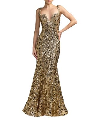 Sleeveless Sweetheart Neck Sequin Mermaid Gown