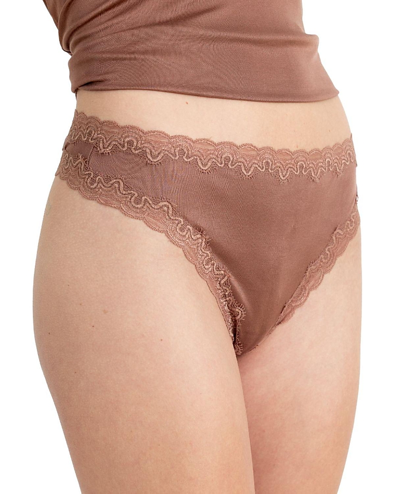 Uwila Warrior Women's Soft Silk Lace Trim Thong