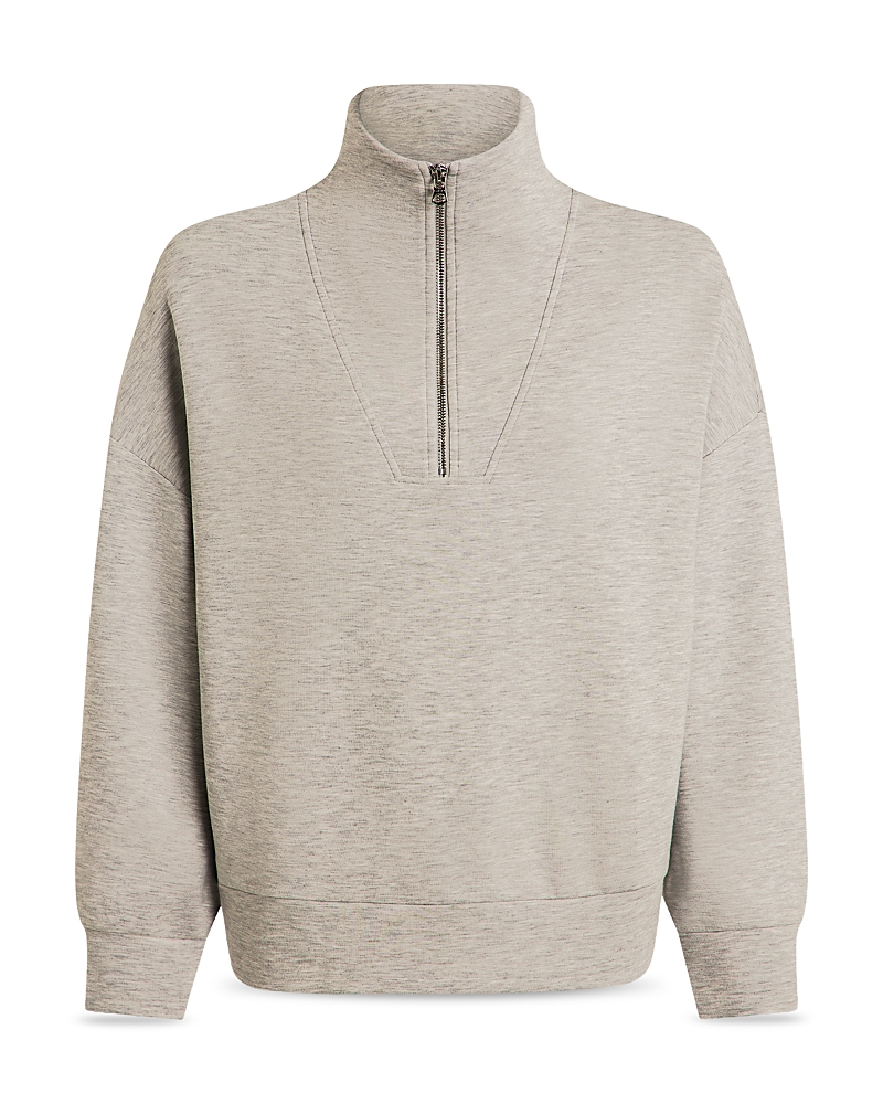 Varley Hawley Half Zip Sweatshirt In Light Grey Marl
