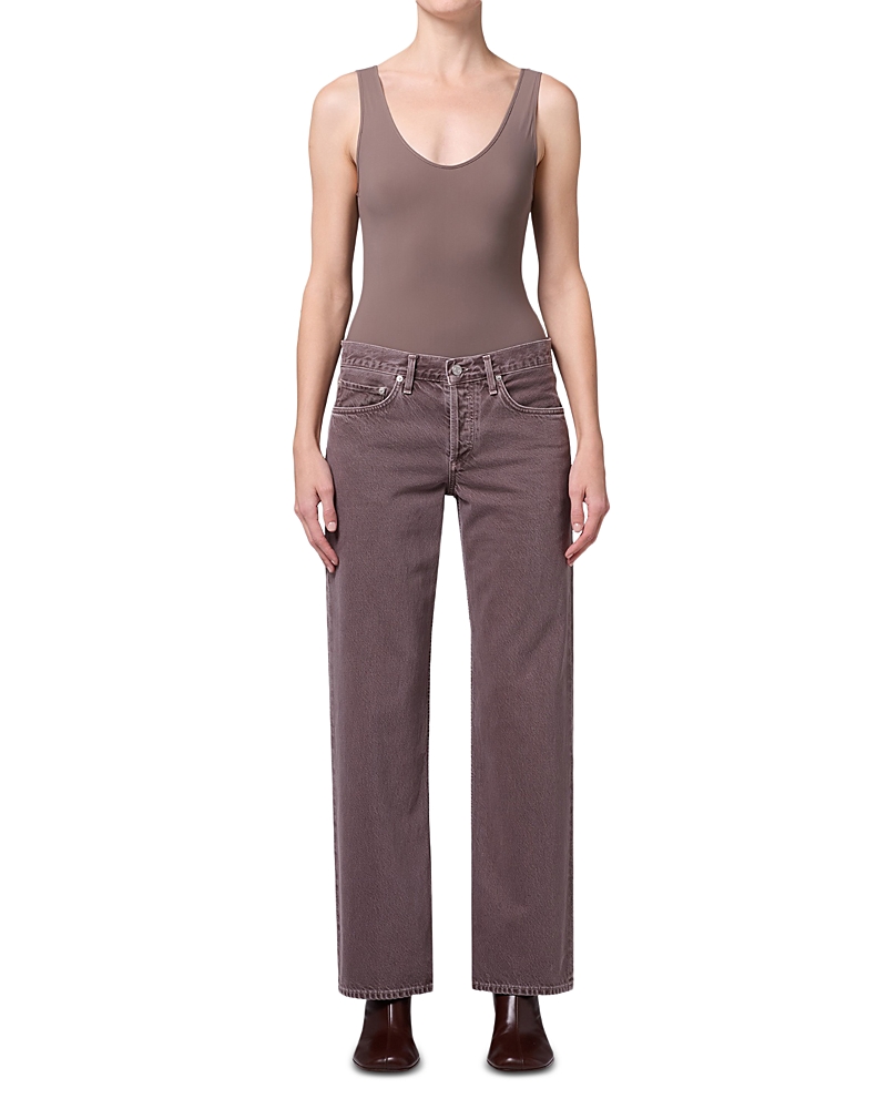 Agolde High Rise Loose Jeans in Mauvine