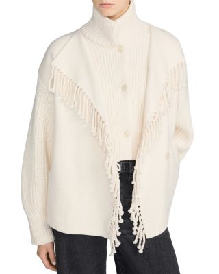 The Cropped Wool Fringed Coat