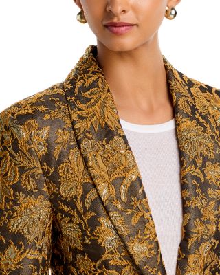 Ivella Faux Fur Trim Jacquard Coat - thumbnail 6