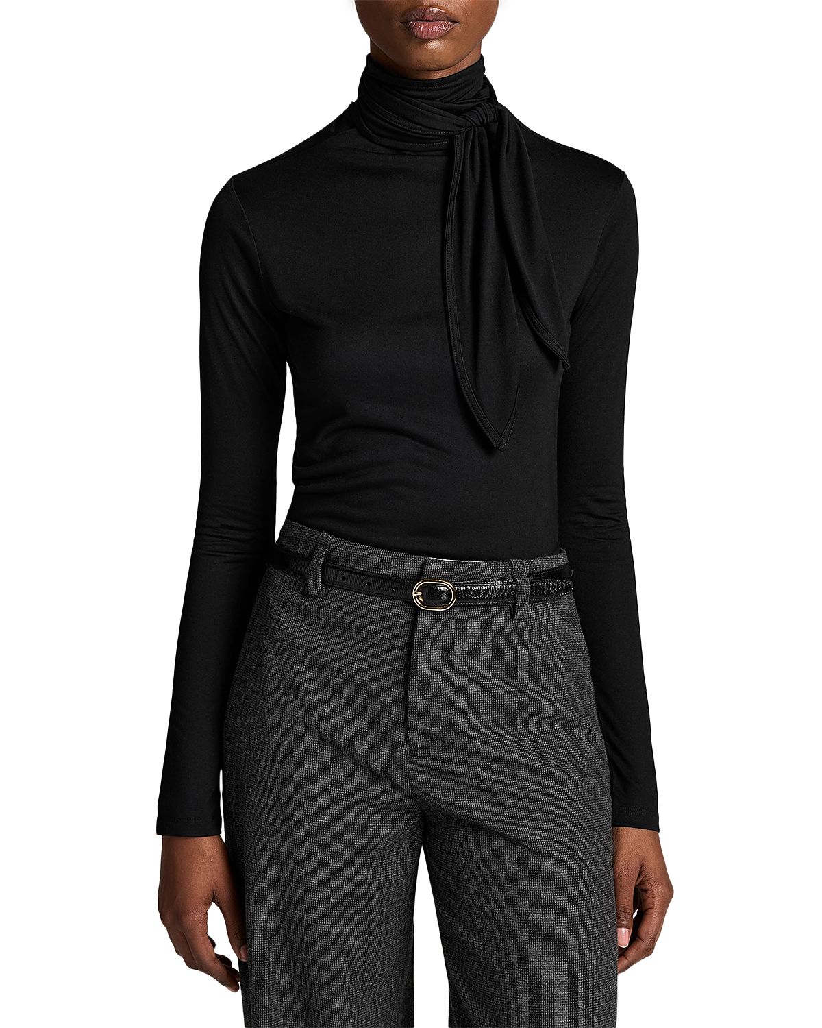 Vince Long Sleeve Tie Neck Top
