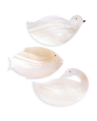 Swan, Fish & Dove Mother of Pearl Trinket Dish Set