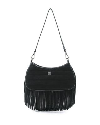 Maverick Large Fringed Suede Shoulder Bag