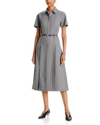 Lafayette 148 New York Belted Pleated A Line Dress
