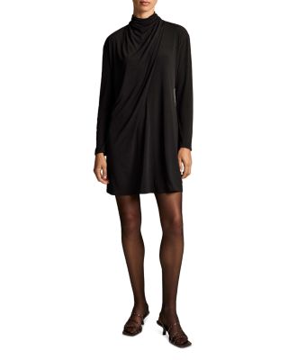 Draped High Neck Mini Dress