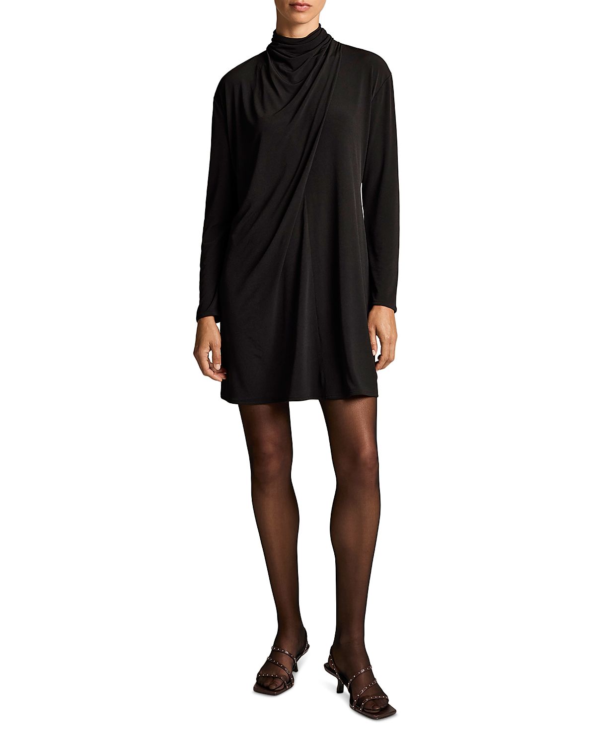 Vince Draped High Neck Mini Dress