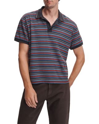 Cotton Stripe Pique Polo Shirt