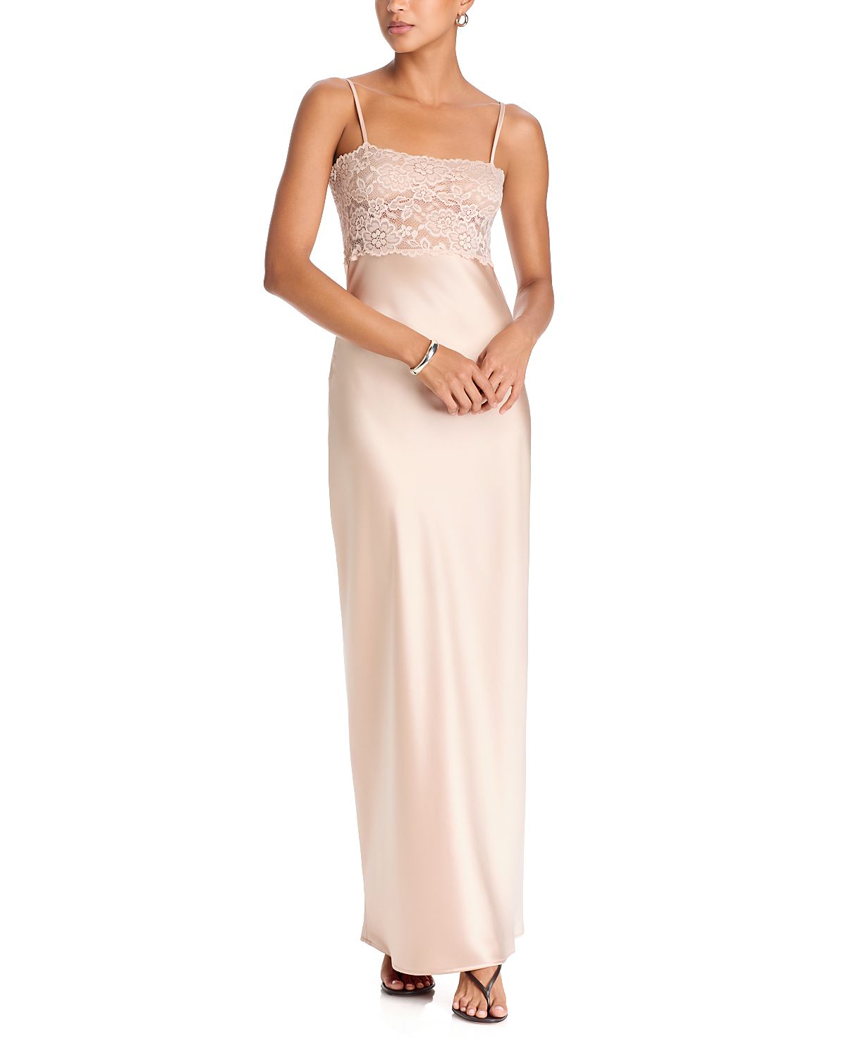 Aya Muse Myra Lace & Satin Slip Dress