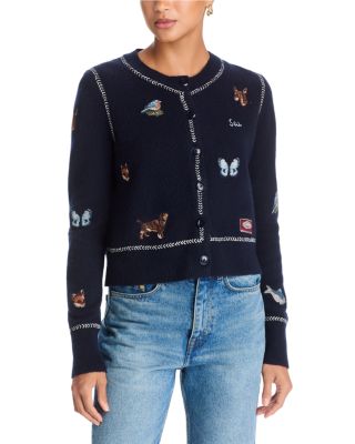 Sea Perrie Wool Blend Crewneck Cardigan