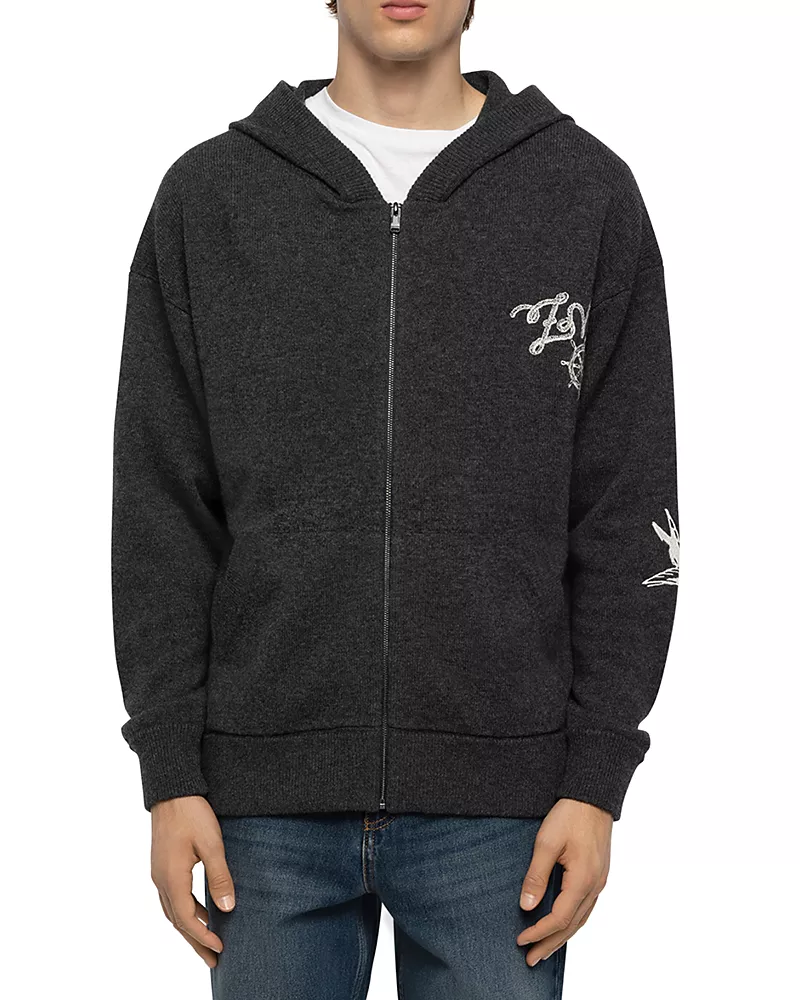 Zadig & Voltaire Camillo Wool & Cashmere Knit Graphic Hoodie