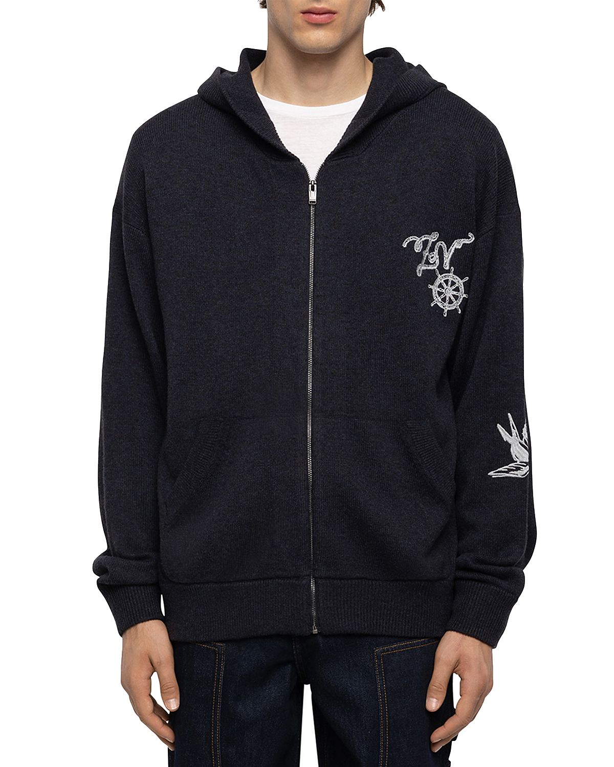 Zadig & Voltaire Camillo Wool & Cashmere Knit Graphic Hoodie