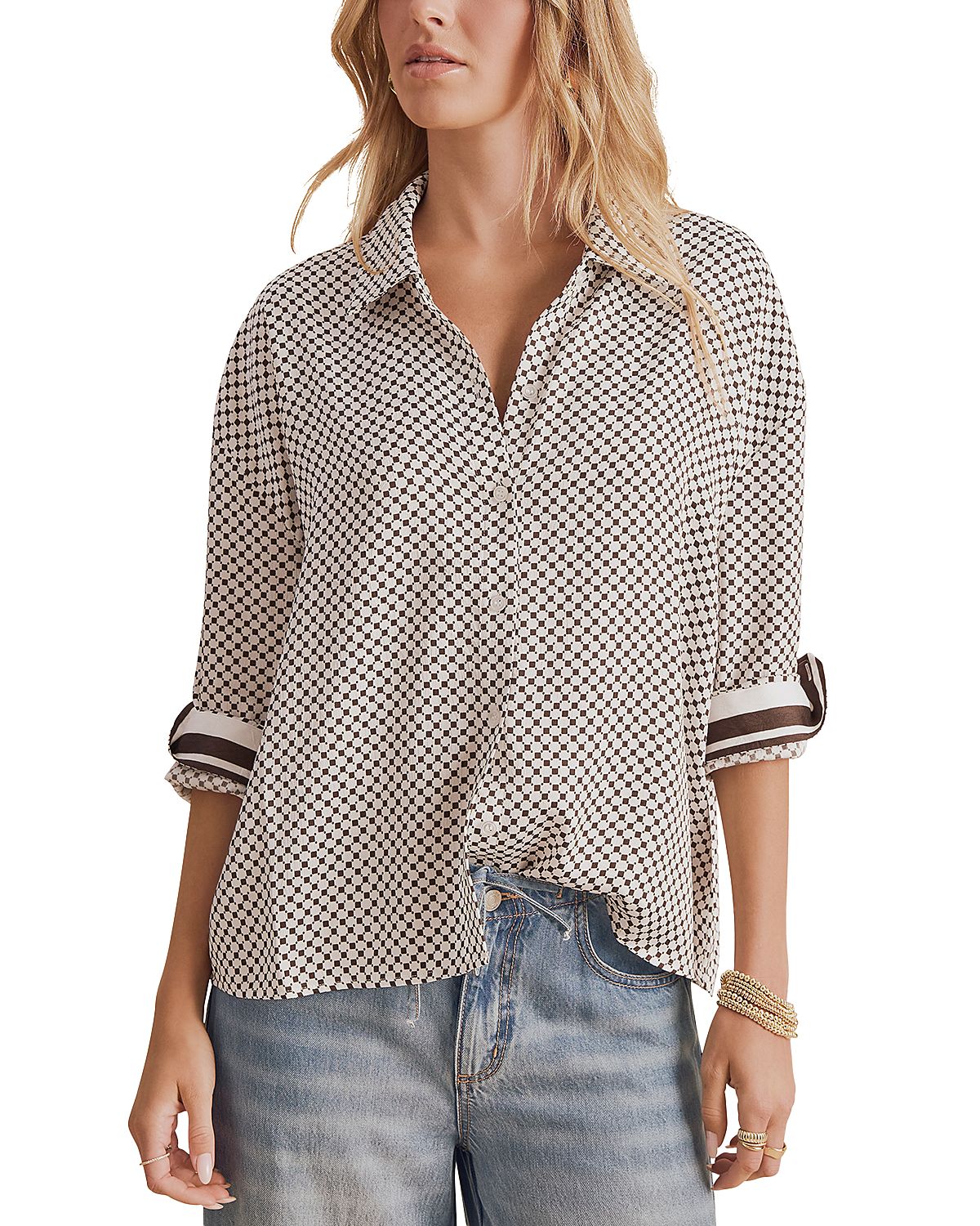 Splendid Clara Printed Button Down Shirt