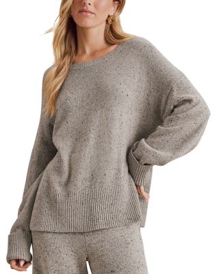 Haven Cotton Blend Tweedy Crew Sweater