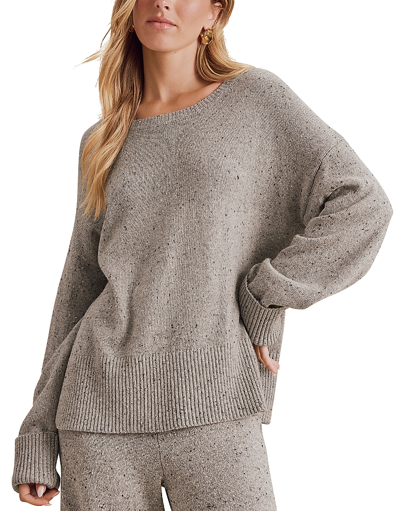 Splendid Haven Cotton Blend Tweedy Crew Sweater