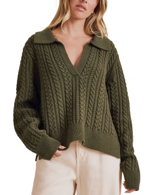 Jenson Cable Knit Polo Sweater