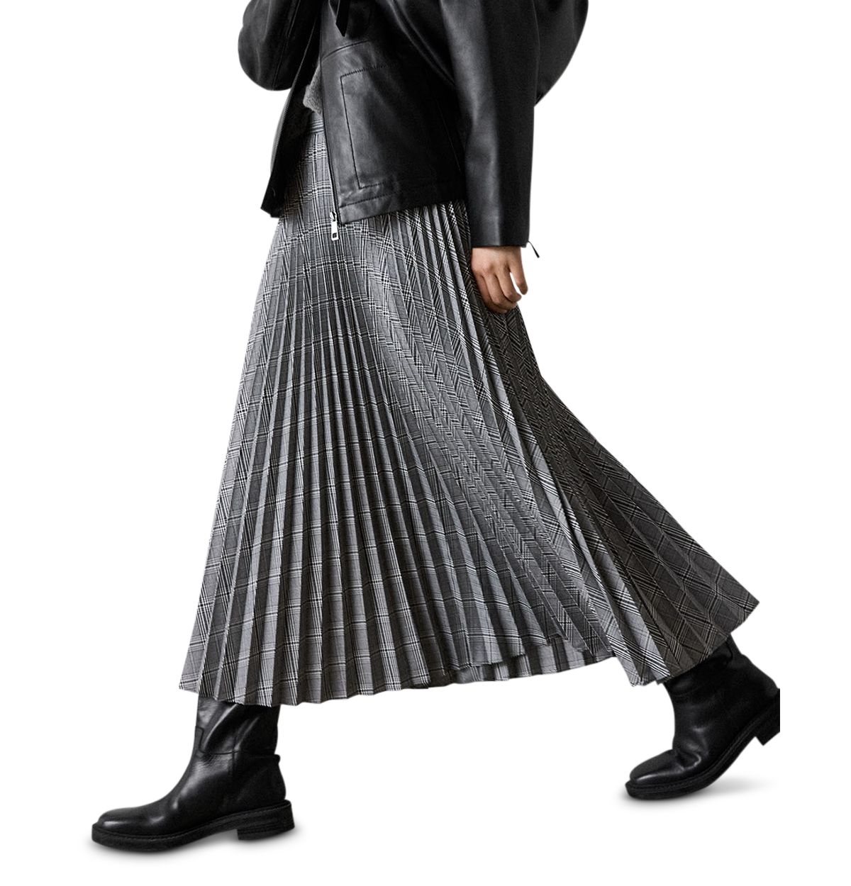 Petites Check Pleated Midi Skirt thumbnail 6