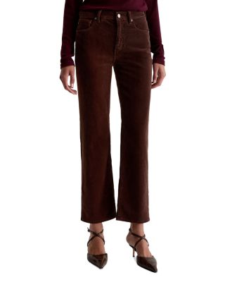 Brinley High Rise Straight Corduroy Jeans in Wood Brown