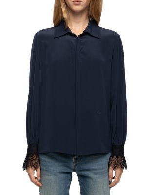 Thely Silk Lace Cuff Blouse