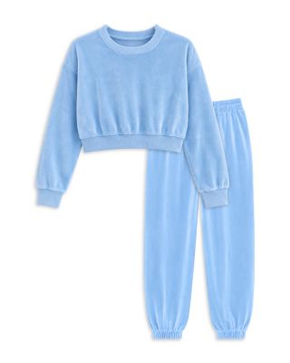 Girls' Tween Jade Velour Crewneck Top & Jogger Pants - Big Kid