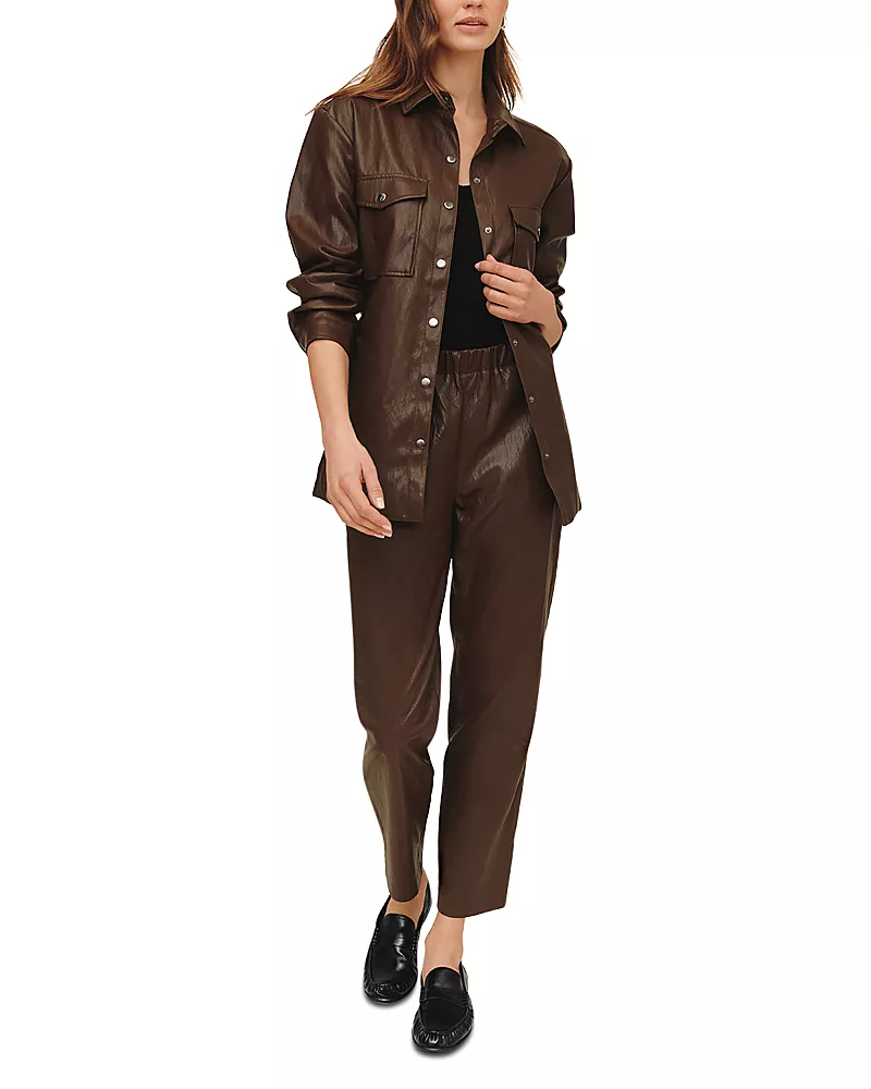 Bella Dahl Faux Leather Belted Utility Jacket