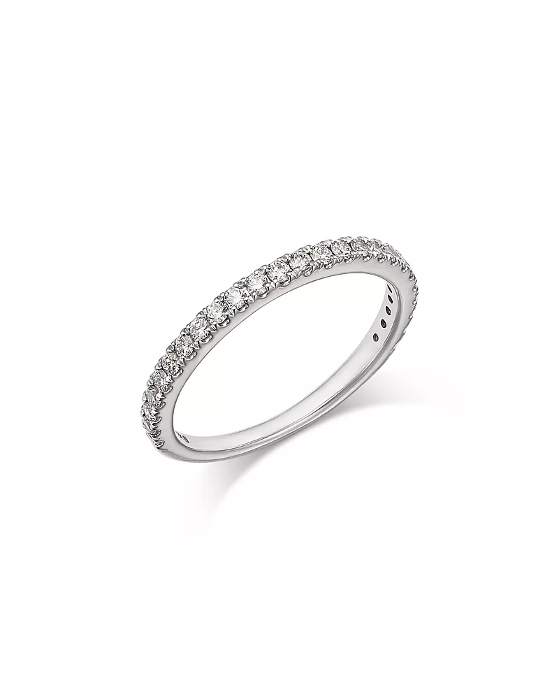 Bloomingdale's Fine Collection Luxe Collection Certified Lab Grown Diamond Half Pave Band in 18K Gold, 0.33 tcw