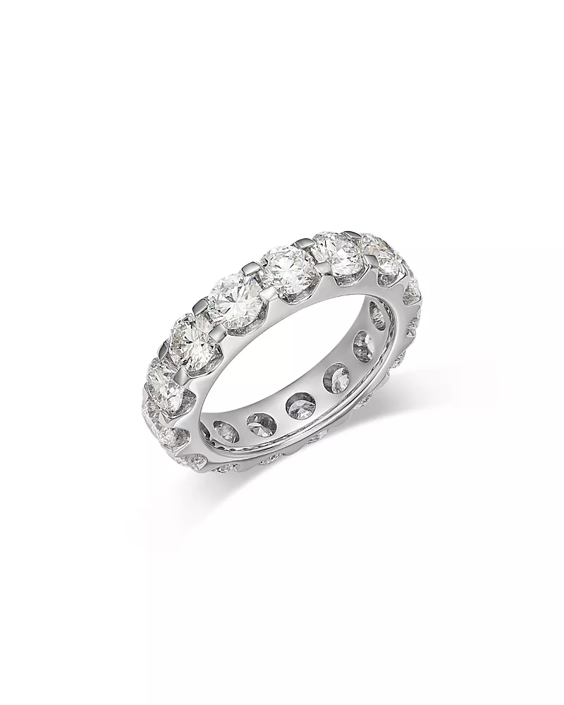Bloomingdale's Fine Collection Luxe Collection Certified Lab Grown Diamond Eternity Band in 18K White Gold, 5.0 tcw