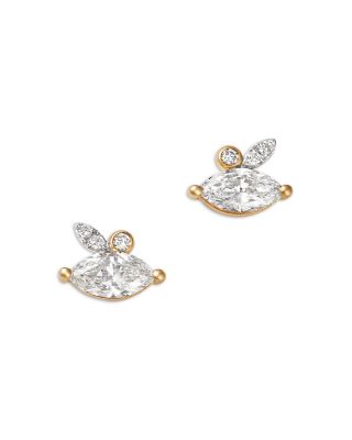 Luxe Collection Certified Lab Grown Diamond Cluster Stud Earrings in 14K Yellow Gold, 1.0 tcw