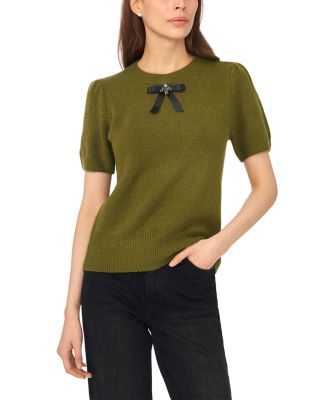 Bow Detail Short Sleeve Sweater