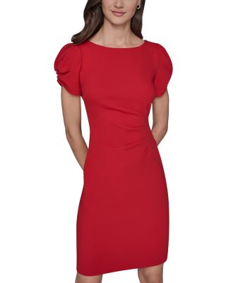 Ruched Sleeve Sheath Dress