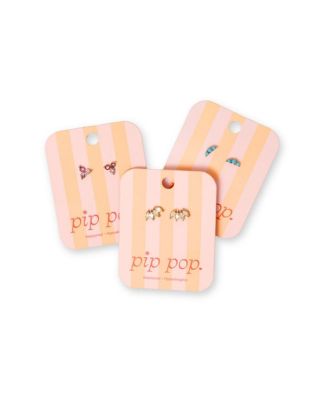 Girls' Gem Flatback Stud Hypoallergenic Earring Set