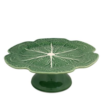Cabbage Earthenware Natural Cabbage Earthenware Cake Stand 12"
