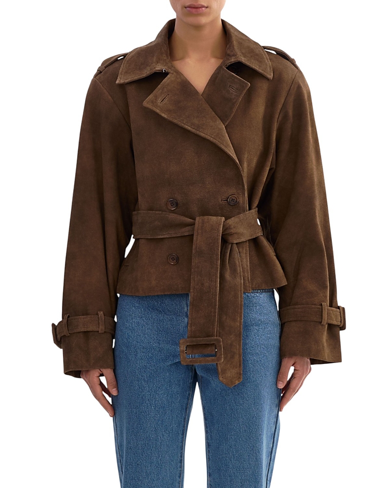 Lamarque Suede Short Trench Coat