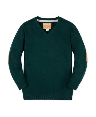 Boys' Organic V-Neck Sweater with Elbow Patches - Little Kid, Big Kid