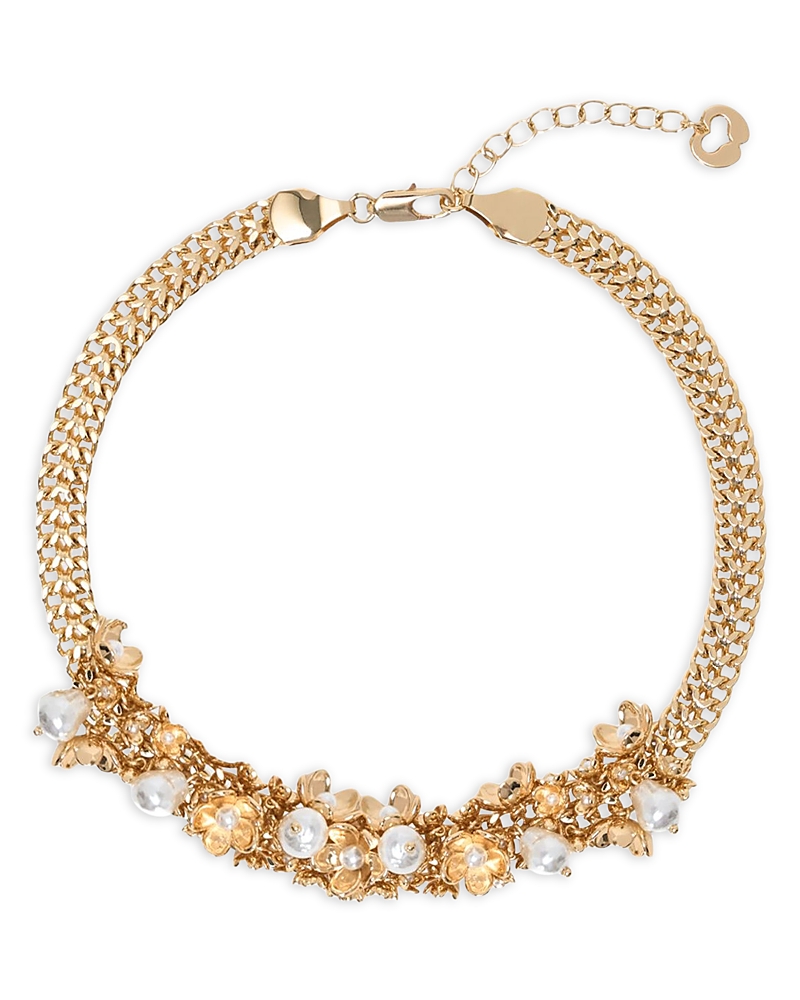 Maje Imitation Pearl Flower Statement Bracelet · OS