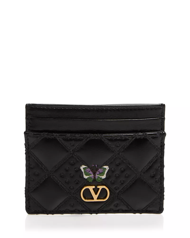 Valentino Garavani VLogo Quilted Leather Card Case
