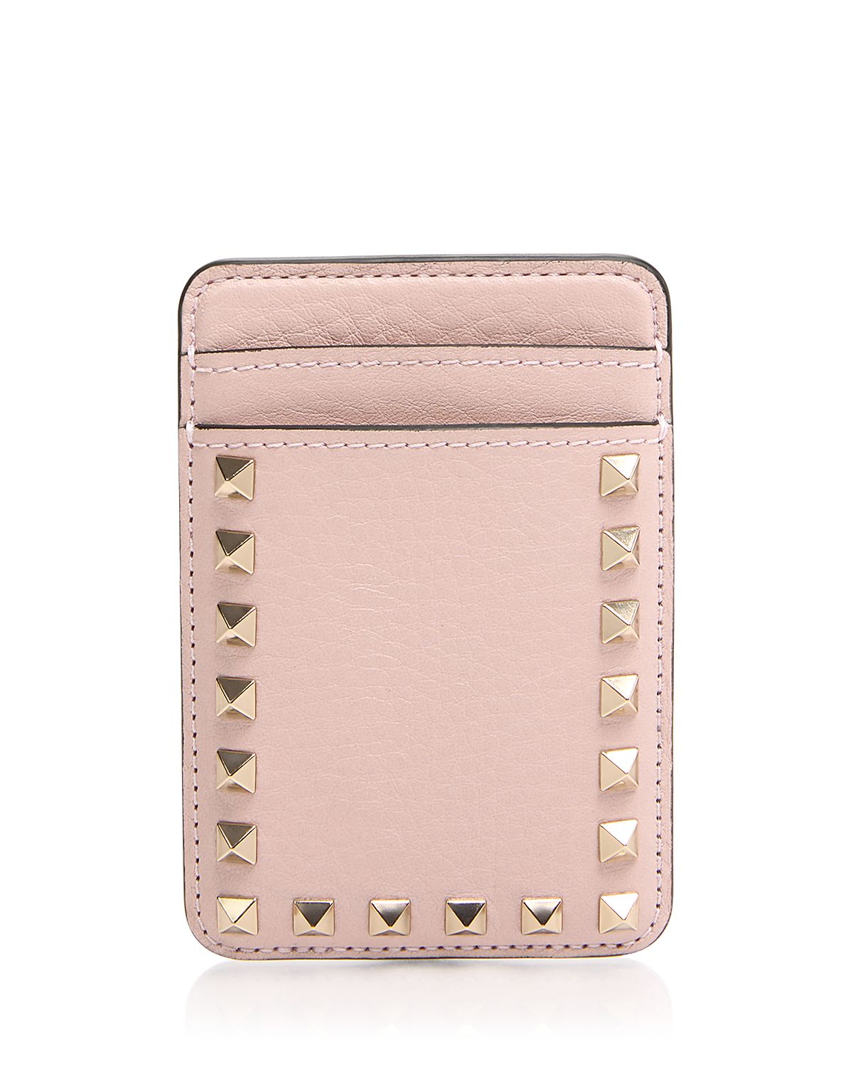 Valentino Garavani Rockstud Magnetic Leather Card Holder