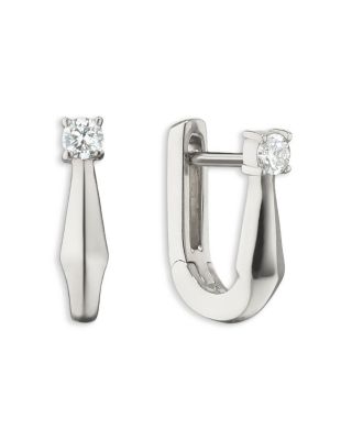 Sterling Silver Points North White Sapphire Petite Hoop Earrings