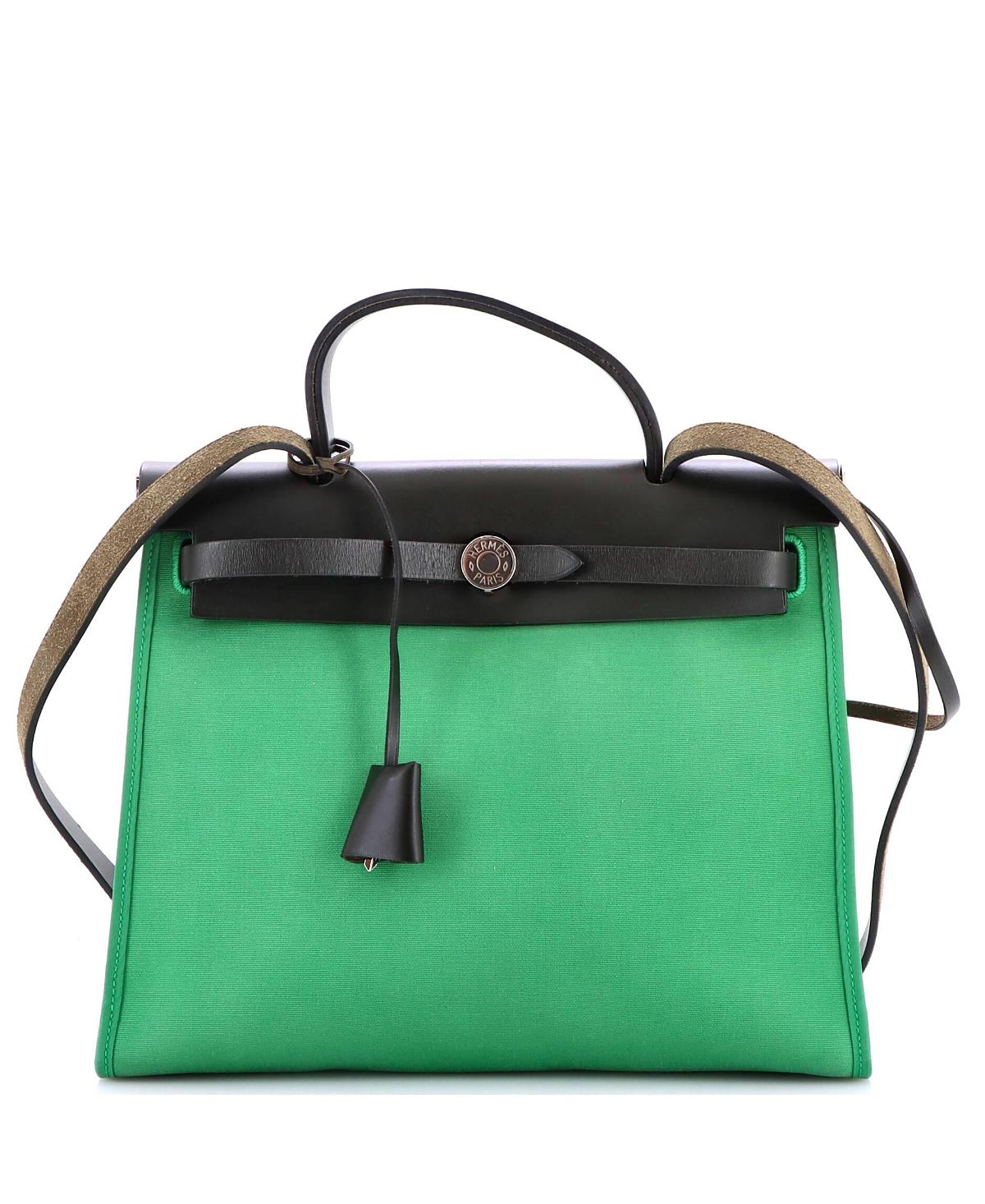 Pre-Owned HERMES 31 Herbag Zip Leather and Toile