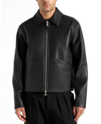 Maniere De Voir Yves Minimal Faux Leather Jacket