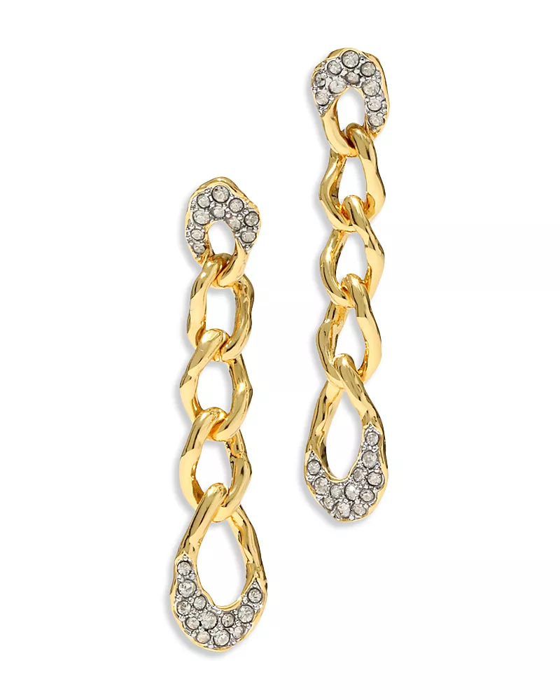 Alexis Bittar Solanales Crystal Chain Link Drop Earrings