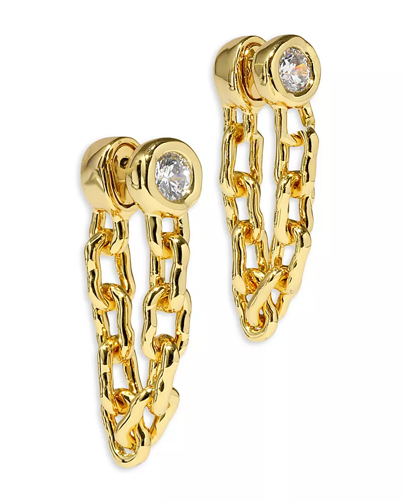 Alexis Bittar Asterales Cubic Zirconia Chain Linked Front To Back Earrings