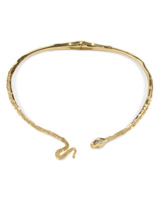 Alexis Bittar Serpent Crystal Skinny Structured Collar Necklace, 4.5