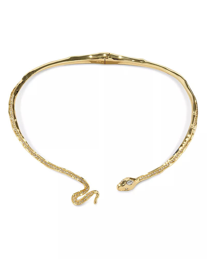 Alexis Bittar Serpent Crystal Skinny Structured Collar Necklace, 4.5