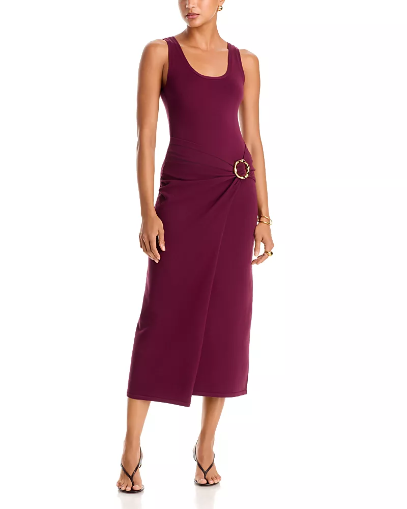 Simkhai Genne Draped Knit Midi Dress