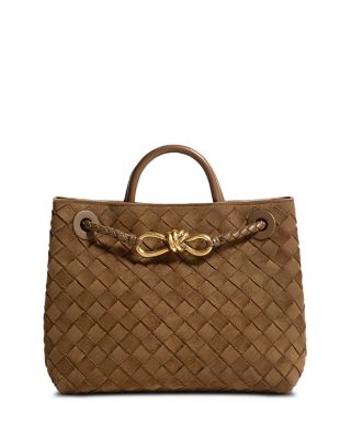 Intrecciato Andiamo Suede Top Handle Bag